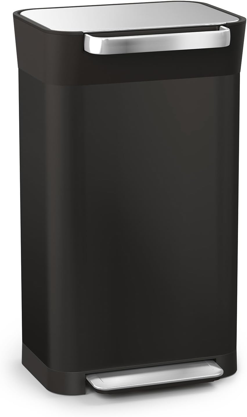 This smart trash can has a 90-liter capacity when compacted and also comes with a trash can with an odor filter