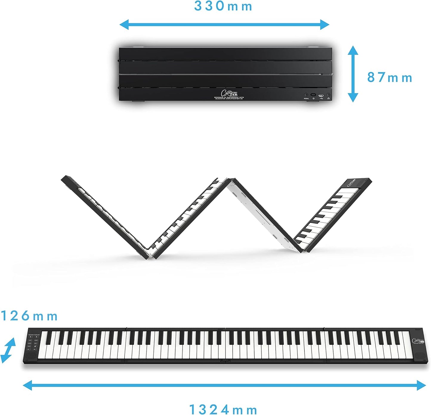 88 Keys Portable Folding Digital Piano - with Rechargeable Battery