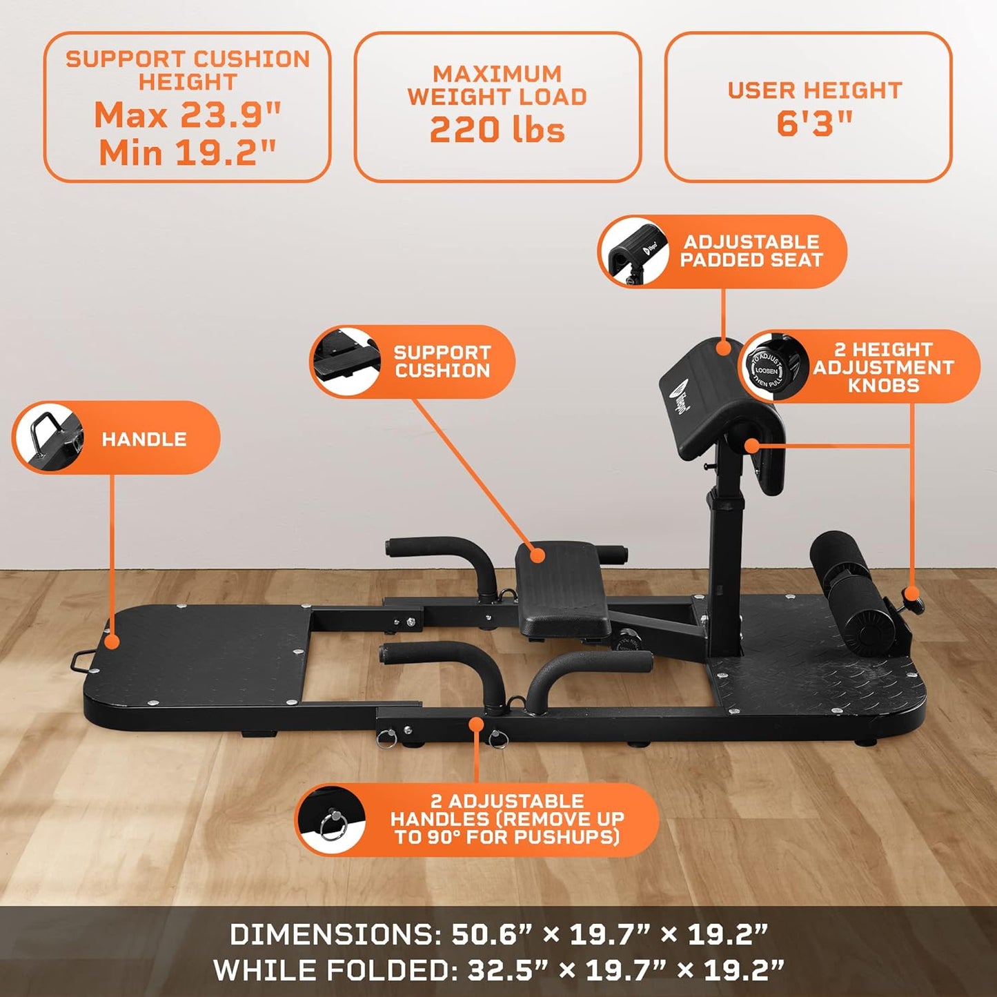 Hip Thrust Machine with Resistance Bands - Multifunctional hip thrust bench that targets the buttocks, glutes and thighs, perfect for home gym use