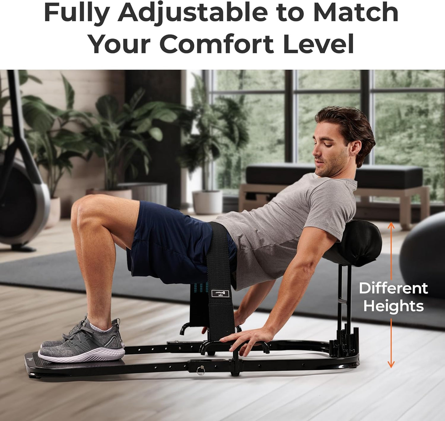 Hip Thrust Machine with Resistance Bands - Multifunctional hip thrust bench that targets the buttocks, glutes and thighs, perfect for home gym use