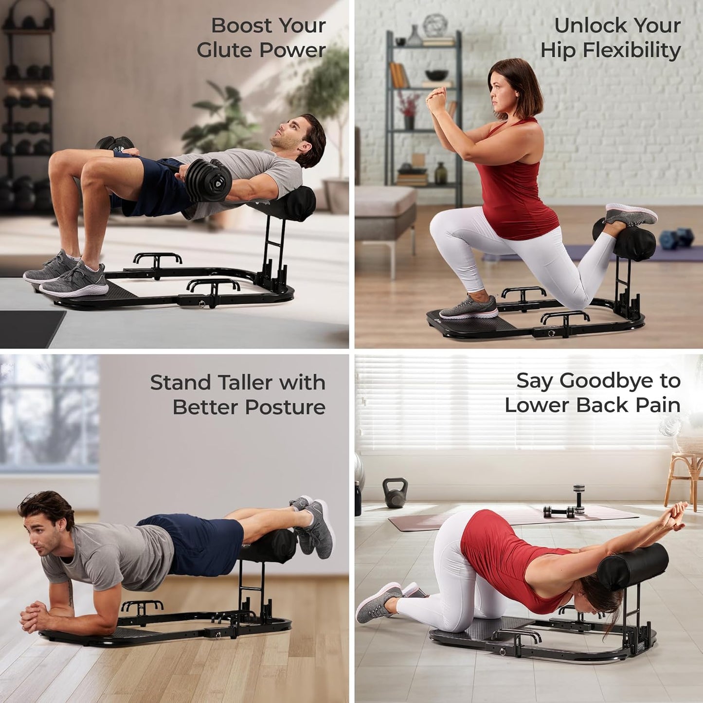 Hip Thrust Machine with Resistance Bands - Multifunctional hip thrust bench that targets the buttocks, glutes and thighs, perfect for home gym use